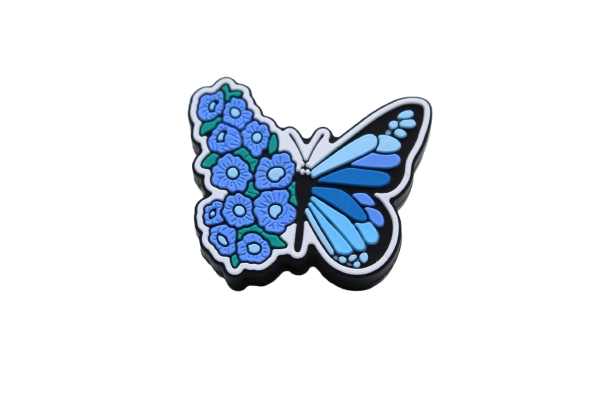 Papillon avec fleurs - Perle en silicone