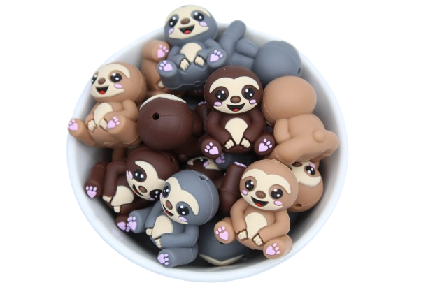 Paresseux 3D - Perle en silicone