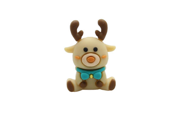 Renne avec écharpe 3D - Perle en silicone