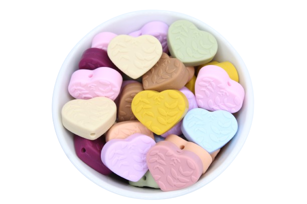 Coeur embossé - Perle en silicone