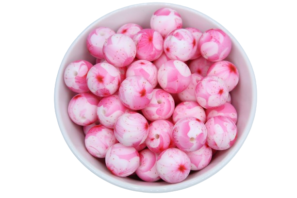 Perle imprimée florale - Perle en silicone