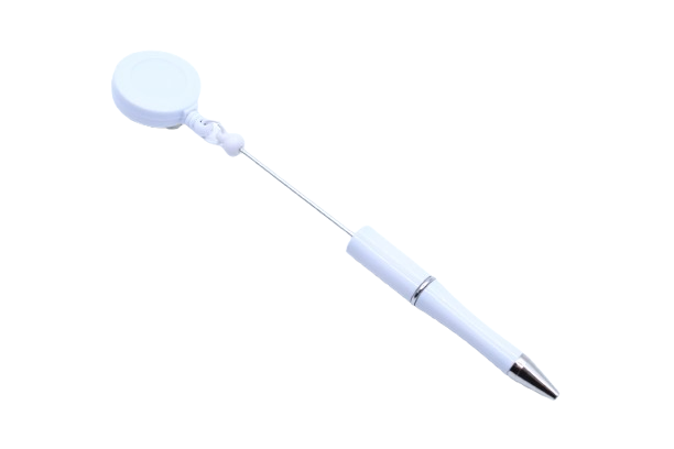 Stylo à perler avec enrouleur badge - Plastique