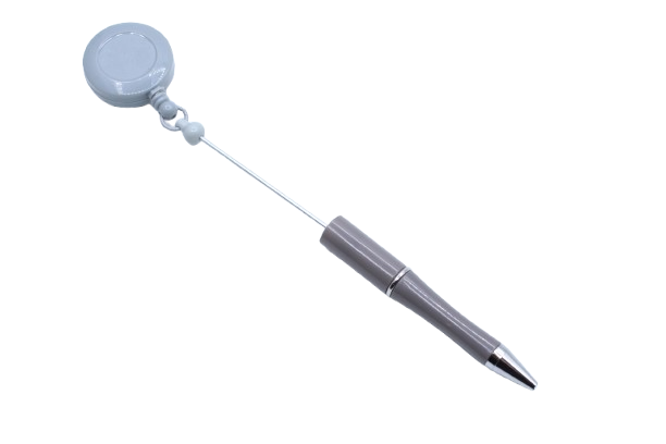 Stylo à perler avec enrouleur badge - Plastique