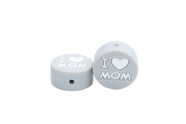 "I ♥ MOM" - Perle en silicone