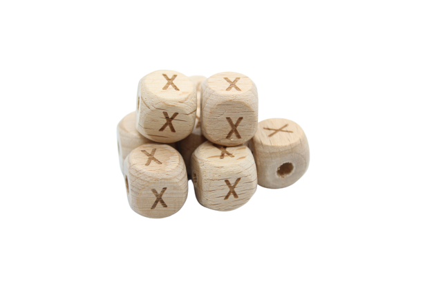 Lettre 12mm - en hêtre naturel - Perle en bois