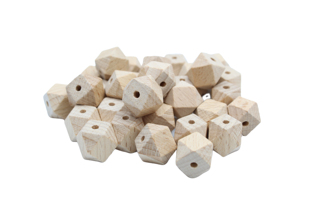 Hexagonale 10, 14, 16 et 18mm - en hêtre - Perle en bois