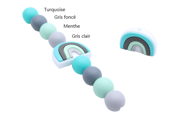 Arc en ciel version 4 - Perle en silicone