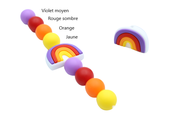 Arc en ciel version 4 - Perle en silicone