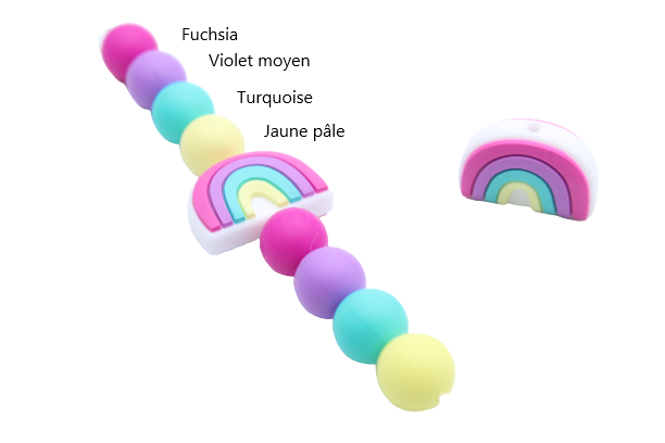 Arc en ciel version 4 - Perle en silicone