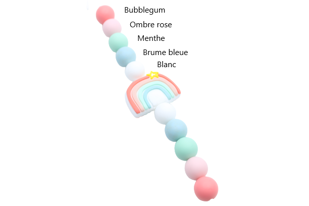 Arc en ciel version 3 - Perle en silicone