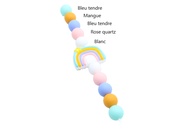 Arc en ciel version 3 - Perle en silicone