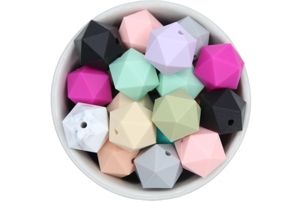 Icosaèdre19mm - Perle en silicone