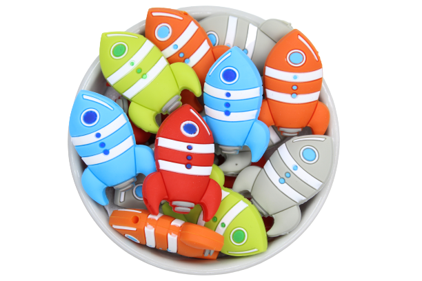 Fusée - Perle en silicone