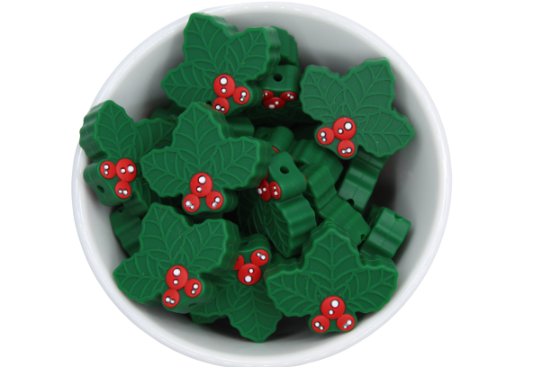 Feuille de houx - Perle en silicone