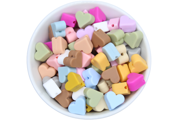 Petit coeur 14mm - Perle en silicone