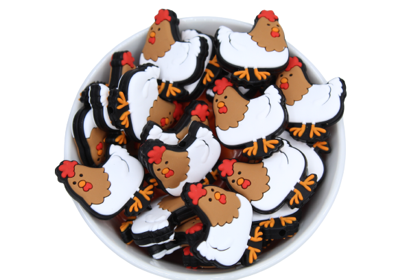 Poule - Perle en silicone