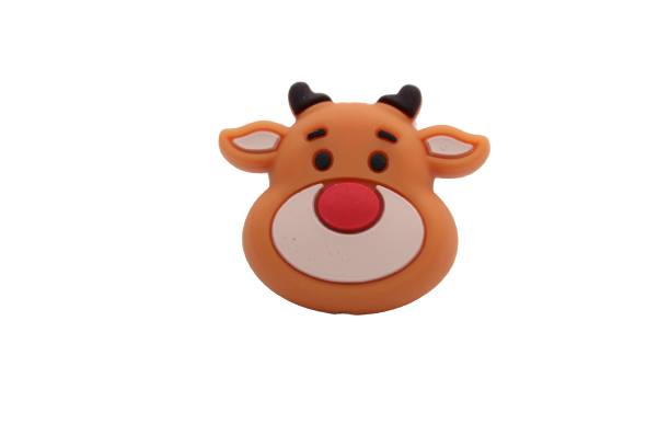 Renne nez rouge - Perle en silicone