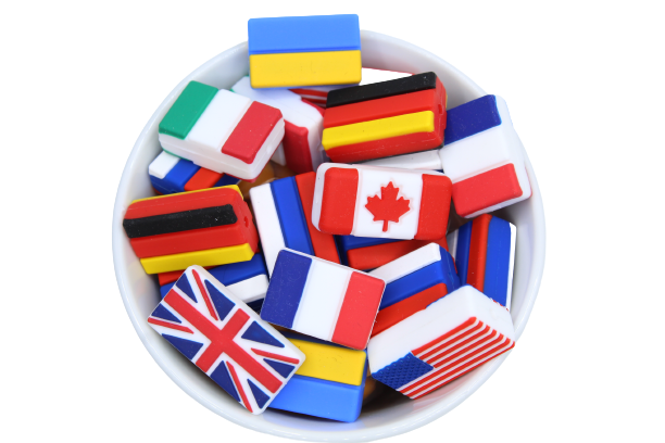 Drapeau - Perle en silicone