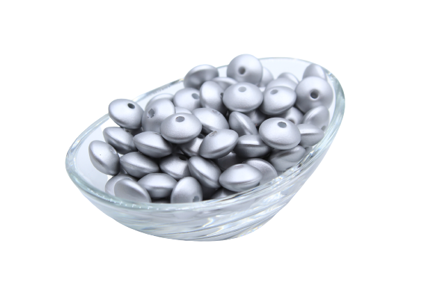 Perle imprimée métallisée - Perle en silicone