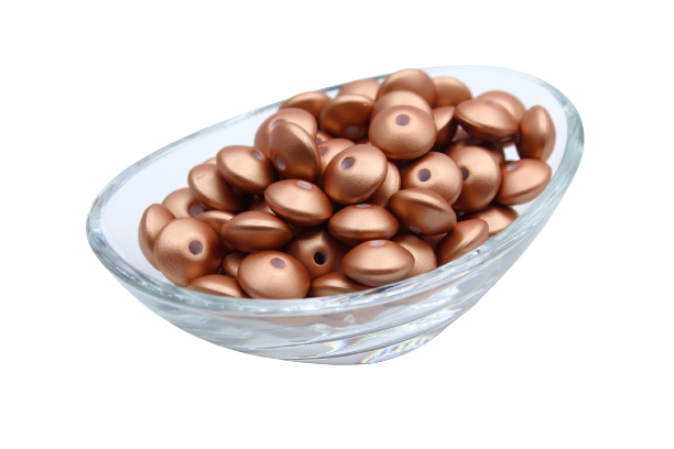 Perle imprimée métallisée - Perle en silicone