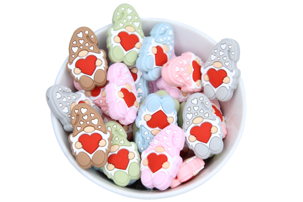 Lutin avec cœur - Perle en silicone