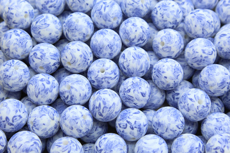 Perle imprimée florale EXCLUSIVITÉ - Perle en silicone