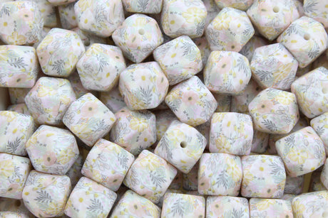 Perle imprimée florale EXCLUSIVITÉ - Perle en silicone