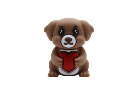 Chien 3D avec coeur - Perle en silicone