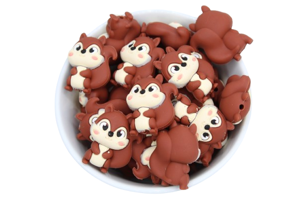 Écureuil 3D version 2 - Perle en silicone