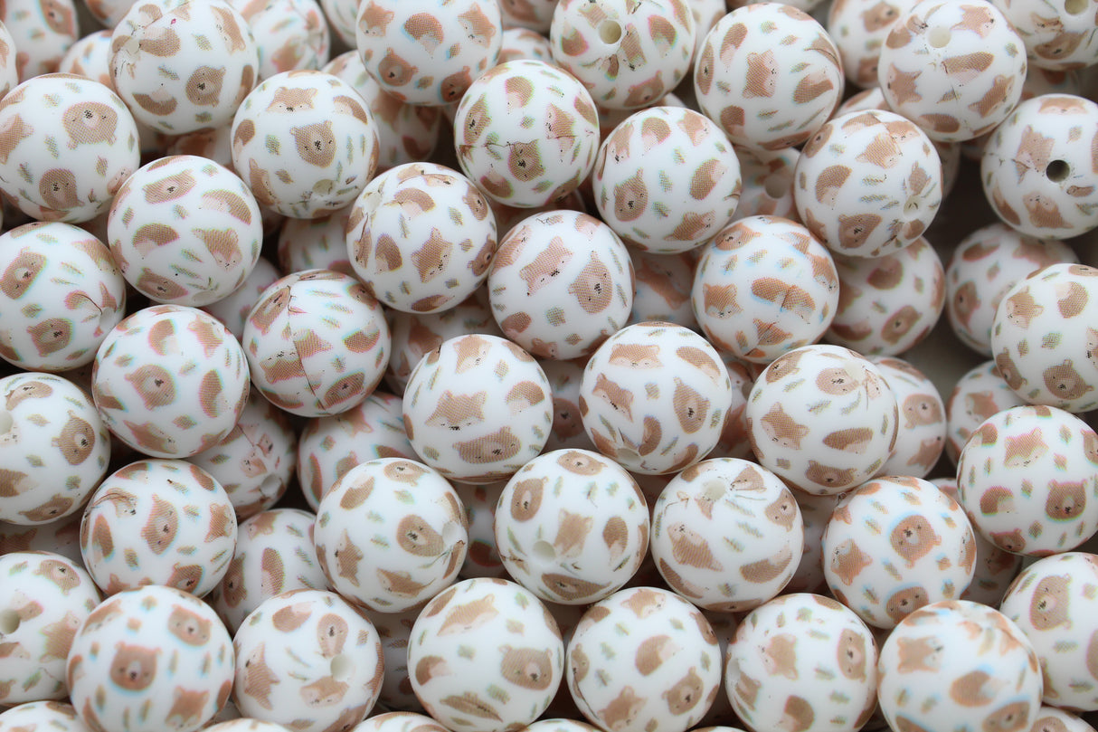 Perle imprimée animaux EXCLUSIVITÉ - Perle en silicone