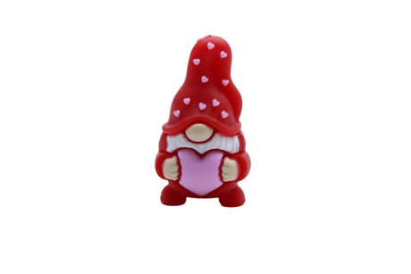 Gnome avec coeur 3D - Perle en silicone