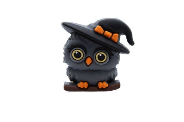 Hibou avec chapeau 3D - Perle en silicone