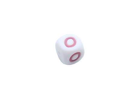 Lettre 12mm Exclusivité: Blanc - Rose sucré - Perle en silicone