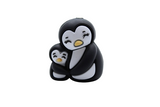 Pingouin avec bébé 3D - Perle en silicone