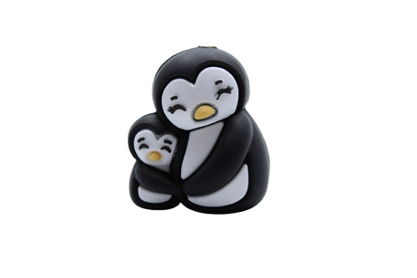 Pingouing avec bébé 3D - Perle en silicone