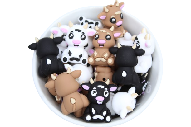 Vache 3D version 2 - Perle en silicone